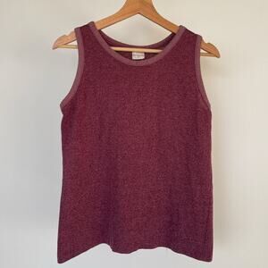 Vintage 70's MUNSINGWEAR Mauve Ribbed Tank Top / Sz 20 L / Retro Ringer Sports